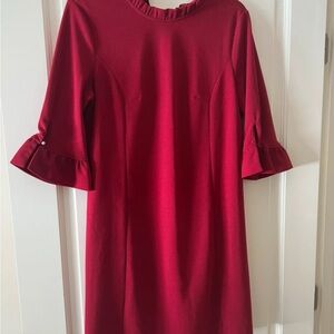 Chic Long Sleeve Red Dress